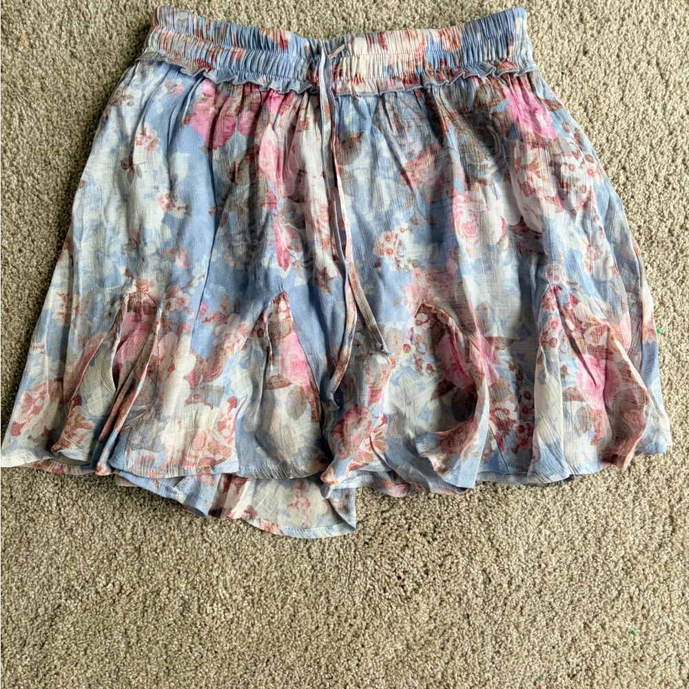 Floral Blue and Pink Women's Skirt